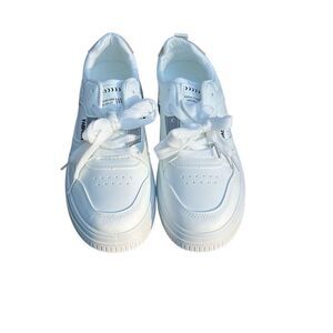 Fashion White Gray Low Lace Tennis Shoes New Size 7